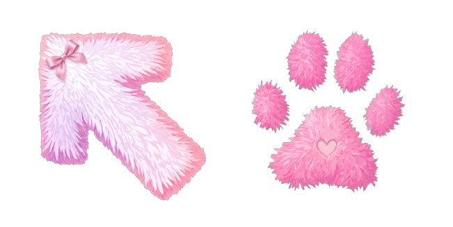 Pink Fluffy Arrow & Puppy Paw
