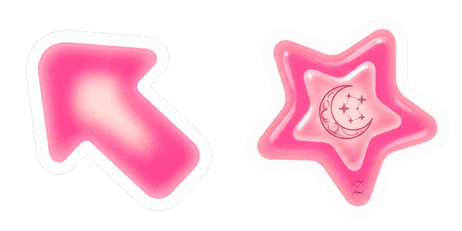 Aesthetic Pink Aura Arrow & Star Animated