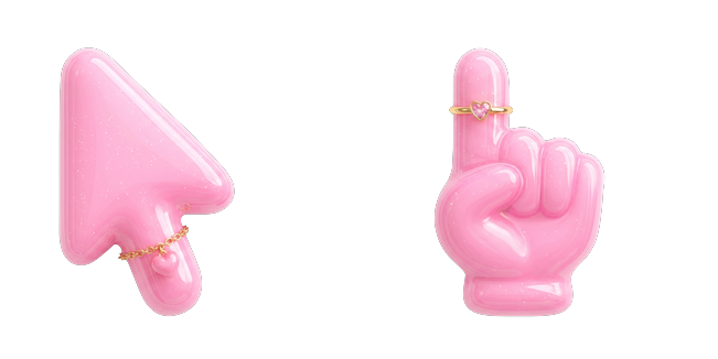 Bubble Gum Pink Arrow & Hand