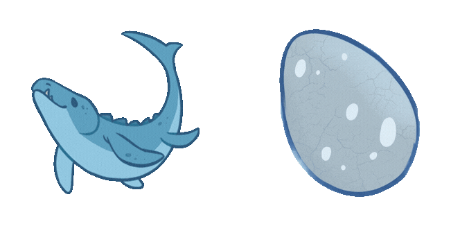 Funny Tiny Blue Mosasaur Animated