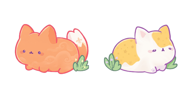 Soft Pastel Chibi Cats Loaf Style