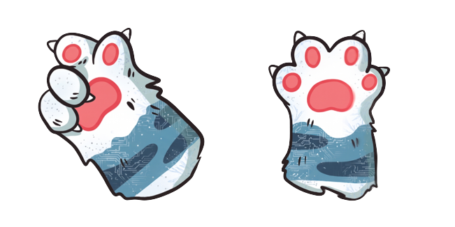 Soft Fluffy Blue Kitten Paw Style