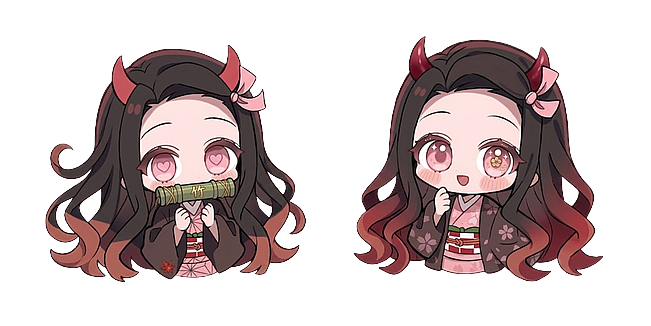 Cute Chibi Nezuko Kamado with Bamboo Gag