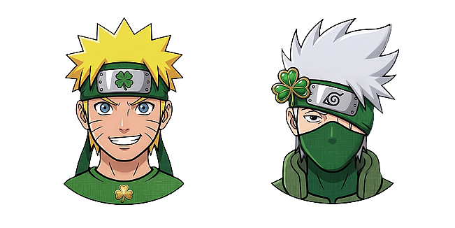 St. Patrick's Day Naruto and Kakashi Green Mask