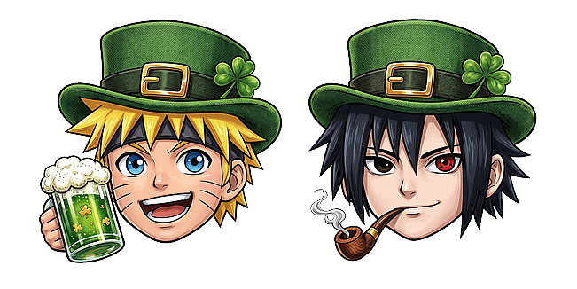 Naruto and Sasuke Leprechaun Hat