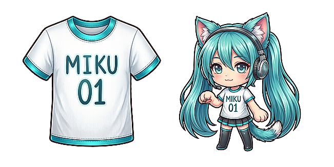 Hatsune Miku 01 Shirt and Chibi Neko