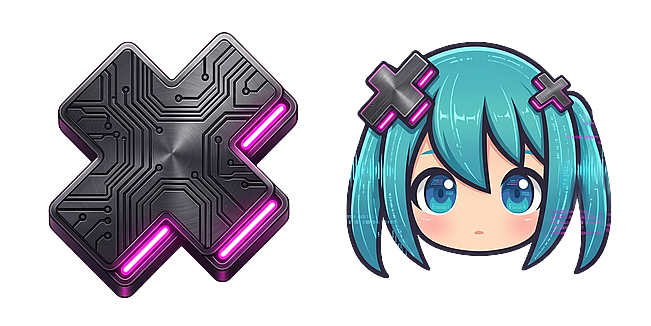 Hatsune Miku Minimalist Cross Hair Clip