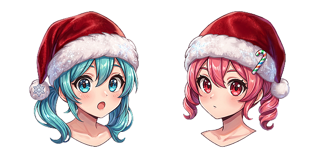 Hatsune Miku and Kasane Teto Santa Hat