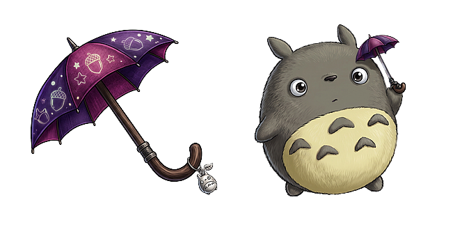 Molang Totoro Crossover with Umbrella