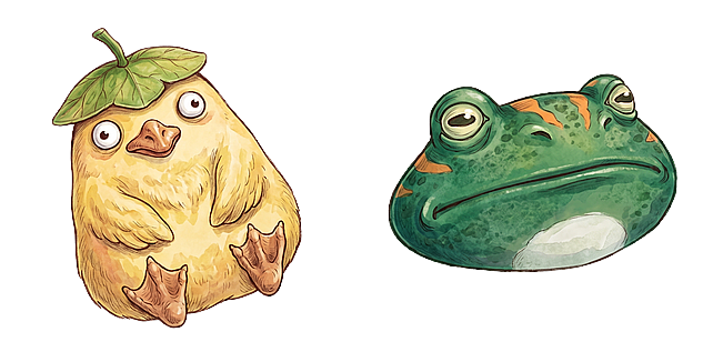 Kawaii Otori-sama with Leaf and Frog