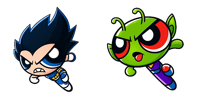 Powerpuff Girls Style Vegeta and Piccolo Crossover