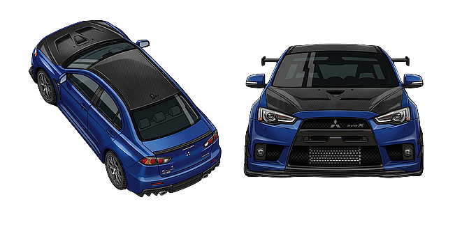 JDM Style Blue Mitsubishi Lancer Evolution X