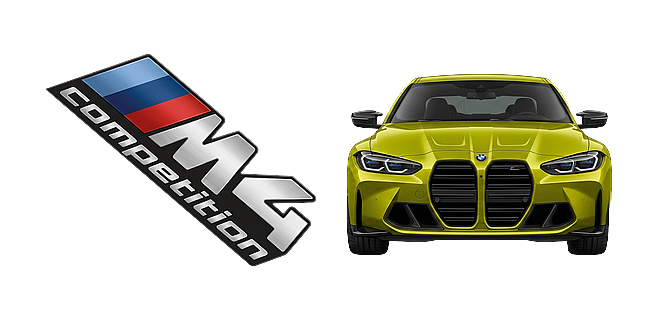 Yellow BMW M4 Competition Sports Car
