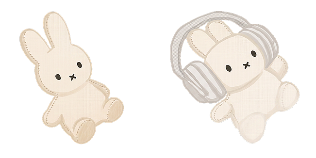 Cute Miffy Bunny Listening to Music Headphones