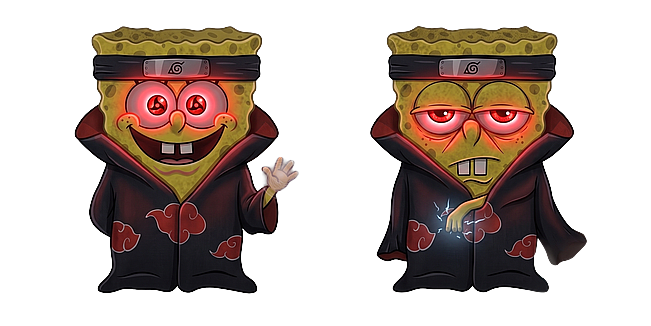 Funny SpongeBob Wearing Akatsuki Cloak
