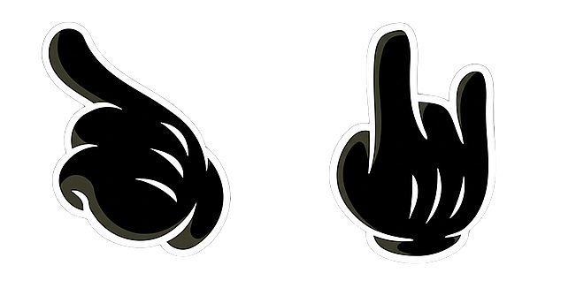 Streetwear Style Mickey Black Hand Rock Sign