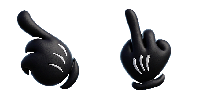 Mickey Black Glove Middle Finger