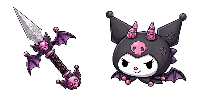Kawaii Halloween Dragon Kuromi and Gothic Dagger