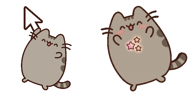 Pusheen Cat Animated Holding Arrow Mouse