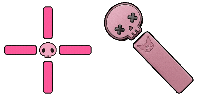 Cute Pink Kuromi Skull Gaming Crosshair