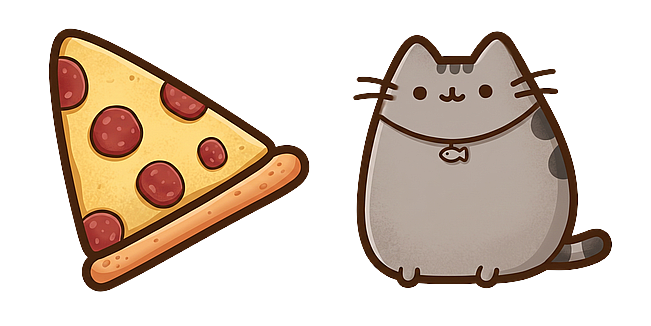 Lovely Pusheen Cat Delicious Pizza