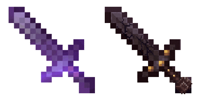 Pixel Art Minecraft Netherite Sword Weapon