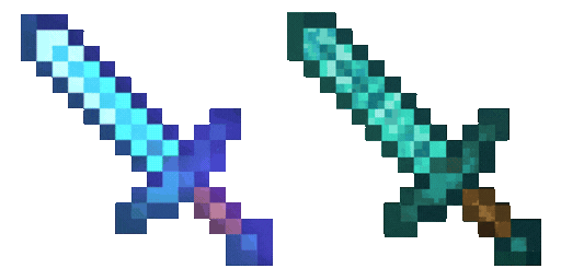 Minecraft Enchanted Blue Glowing Sword