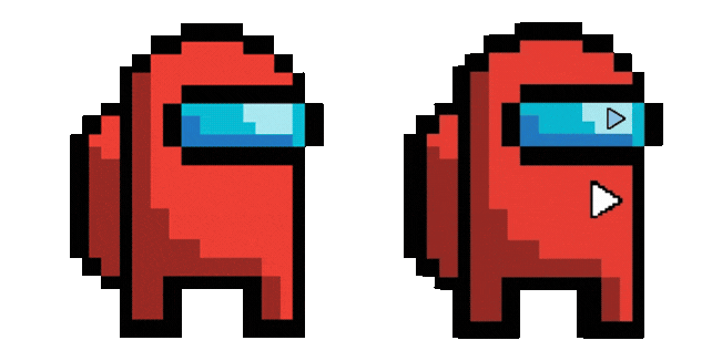 Retro Pixel Art Among Us Red Impostor