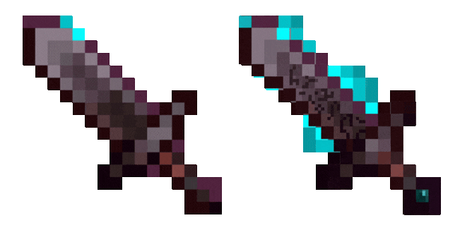 Minecraft Pixel Ice Netherite Sword Animated