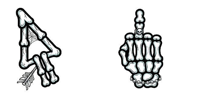 Skeleton Bones Arrow and Skeletal Hand