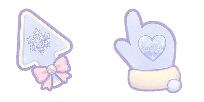 Kawaii Pastel Blue Winter Mitten Mouse