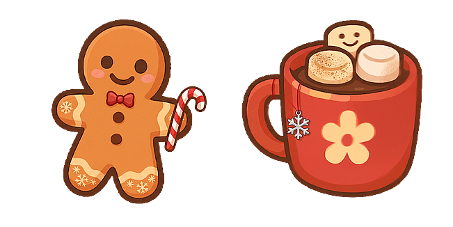 Holiday Gingerbread Cookie and Marshmallow Drink