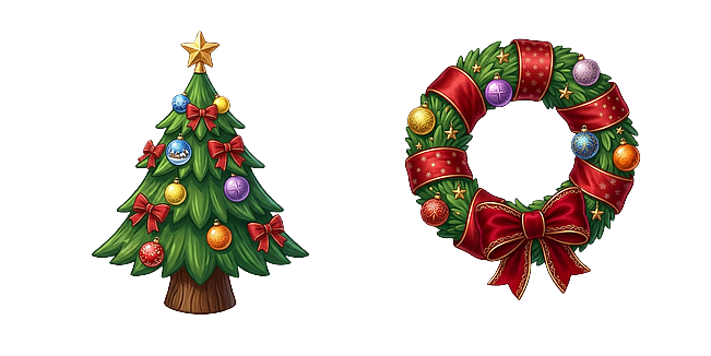 Festive Christmas Tree and Wreath Custom