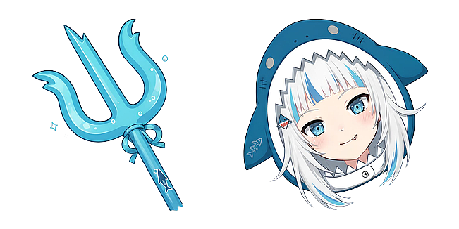 VTuber Gawr Gura Trident and Cute Shark Head