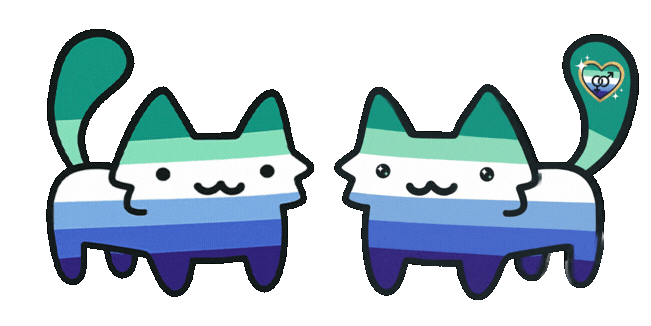 Cute Gay Men Pride Flag Cat Mouse