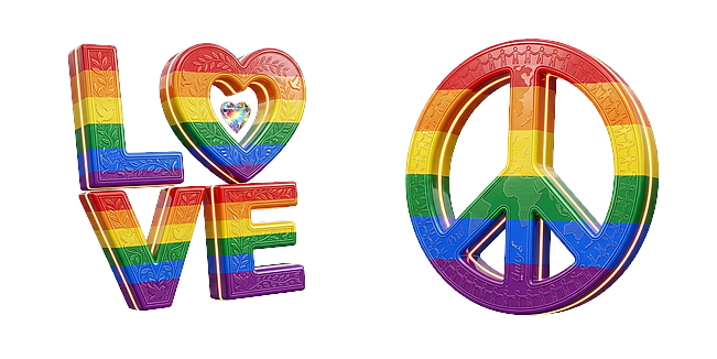 Inclusive 3D Rainbow Cursors A Pride & Peace Collection