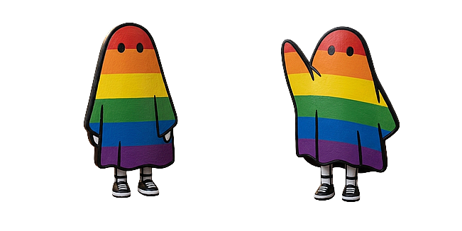 Cute Waving Rainbow Ghost Custom Web Browser