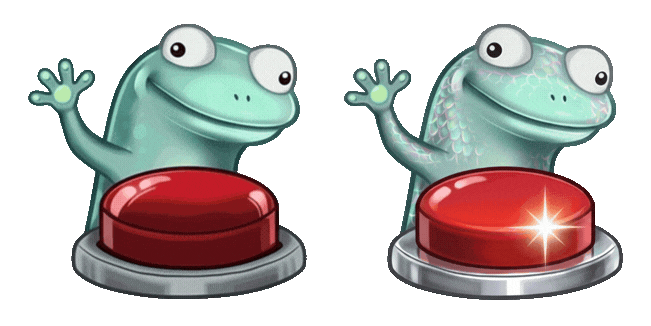 Lizard Pressing Red Button Meme
