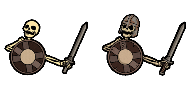 Spooky Cute Knight Skeleton Banging Shield