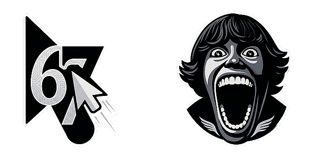 67 Kid Dark Pixel Character Arrow and Logo