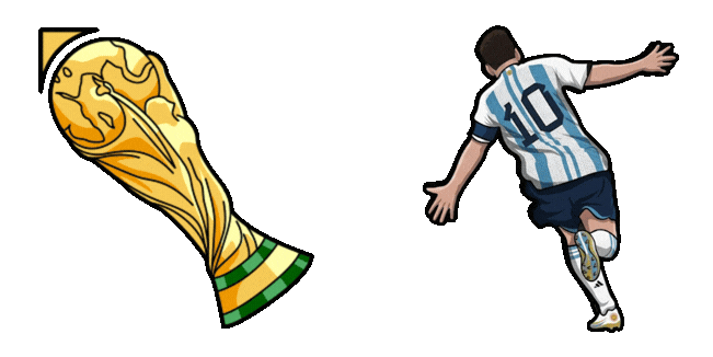 Leo Messi Argentina Number 10 and FIFA World Cup Trophy