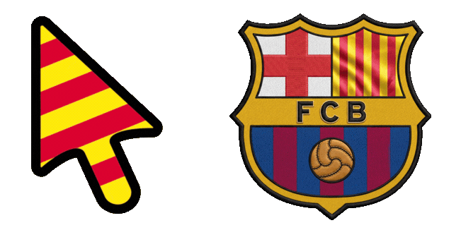 FC Barcelona Team Logo and Senyera Flag Design