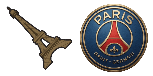 PSG Football Club Logo and Eiffel Tower
